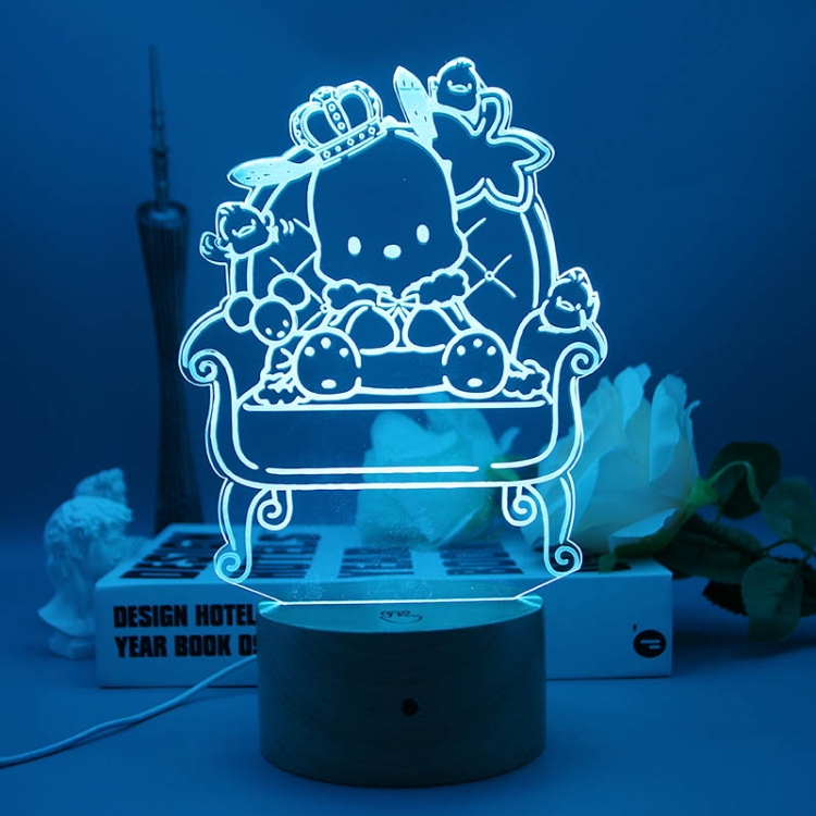 3D night light USB touch switch colorful acrylic table lamp BLACK BASE 683