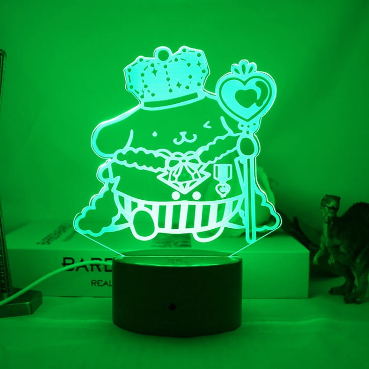3D night light USB touch switch colorful acrylic table lamp BLACK BASE 688