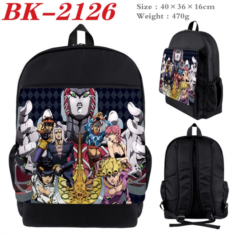 JoJos Bizarre Adventure  New nylon canvas waterproof backpack 40X36X16CM