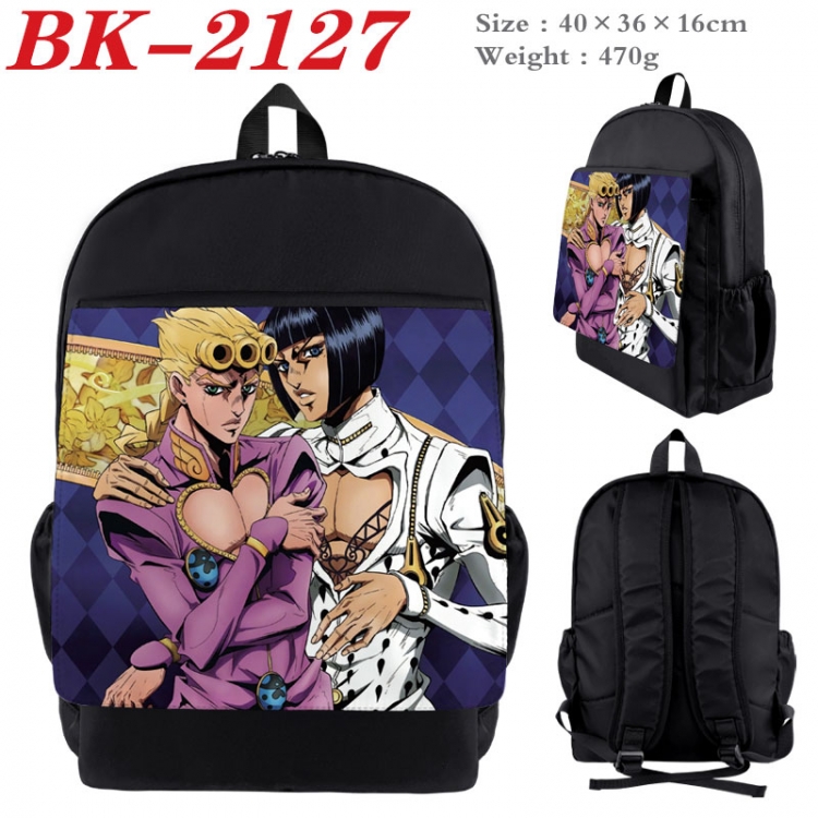 JoJos Bizarre Adventure  New nylon canvas waterproof backpack   40X36X16CM