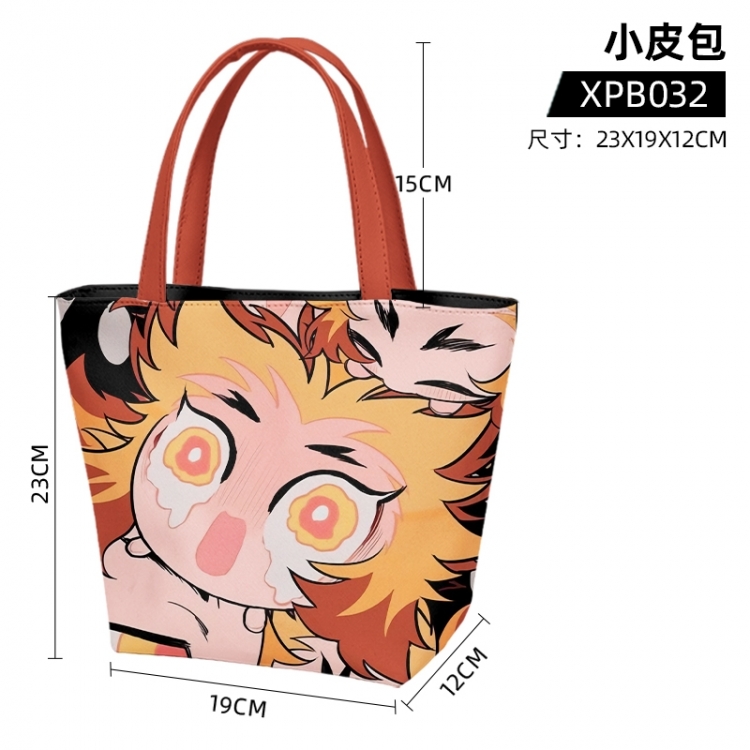 Demon Slayer Kimets Anime one shoulder small leather bag 23X19X12cm supports customization with individual designs