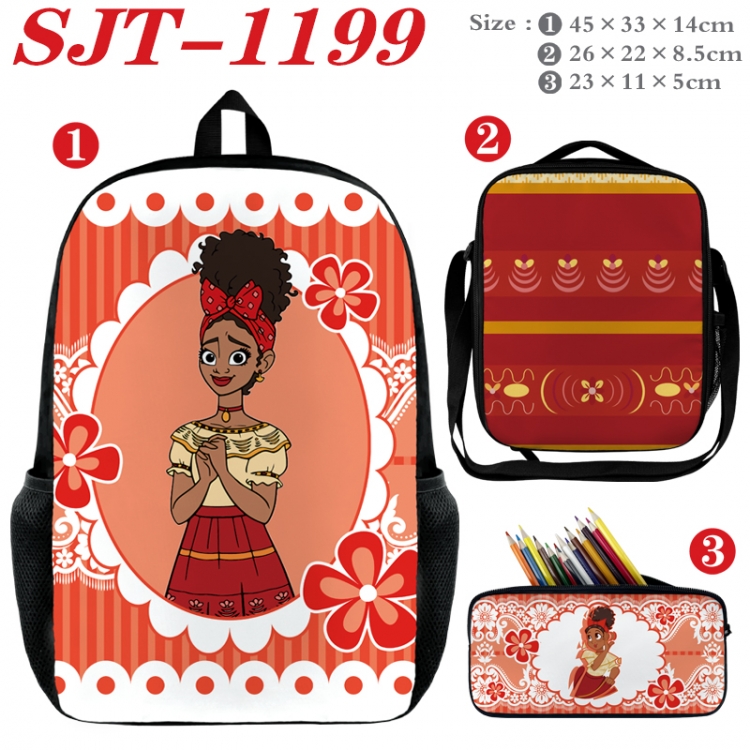 full house of magic Anime nylon canvas backpack pencil case crossbody bag three piece set 45x33x14cm SJT-1199