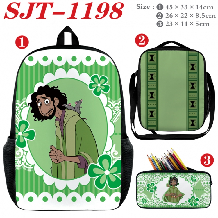 full house of magic Anime nylon canvas backpack pencil case crossbody bag three piece set 45x33x14cm SJT-1198