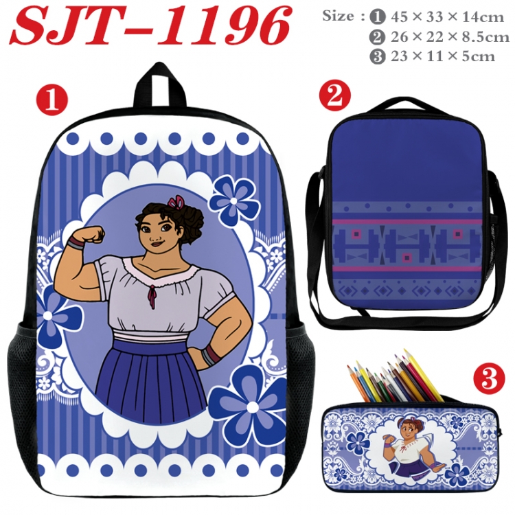 full house of magic Anime nylon canvas backpack pencil case crossbody bag three piece set 45x33x14cm SJT-1196