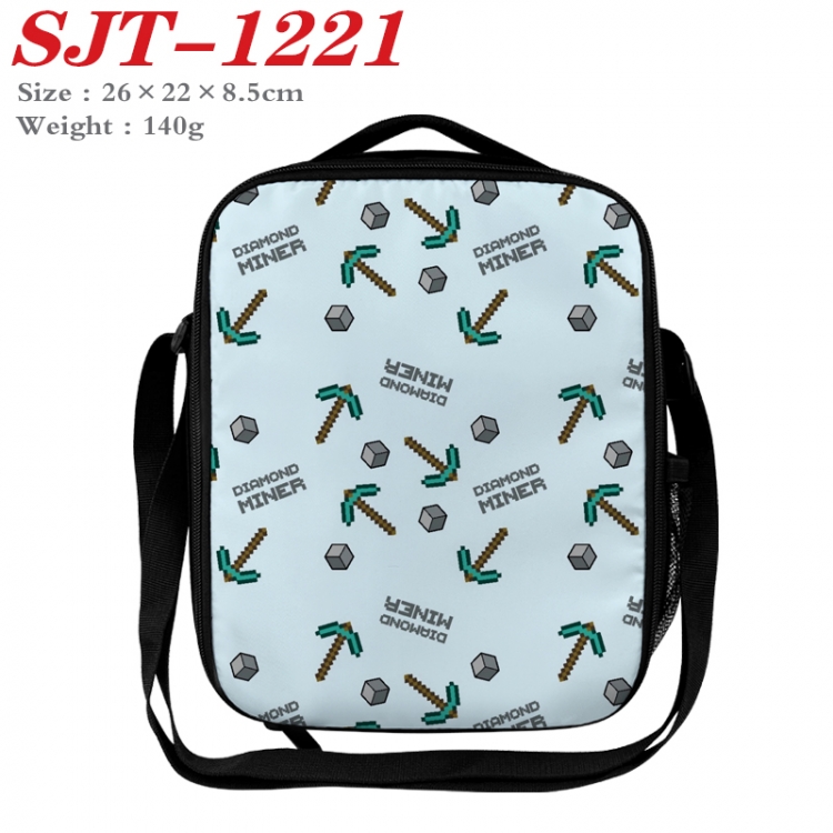 Minecraft  Anime Lunch Bag Crossbody Bag 26x22x8.5cm SJT-1221