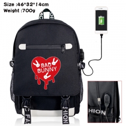 bad bunny canvas USB backpack ...