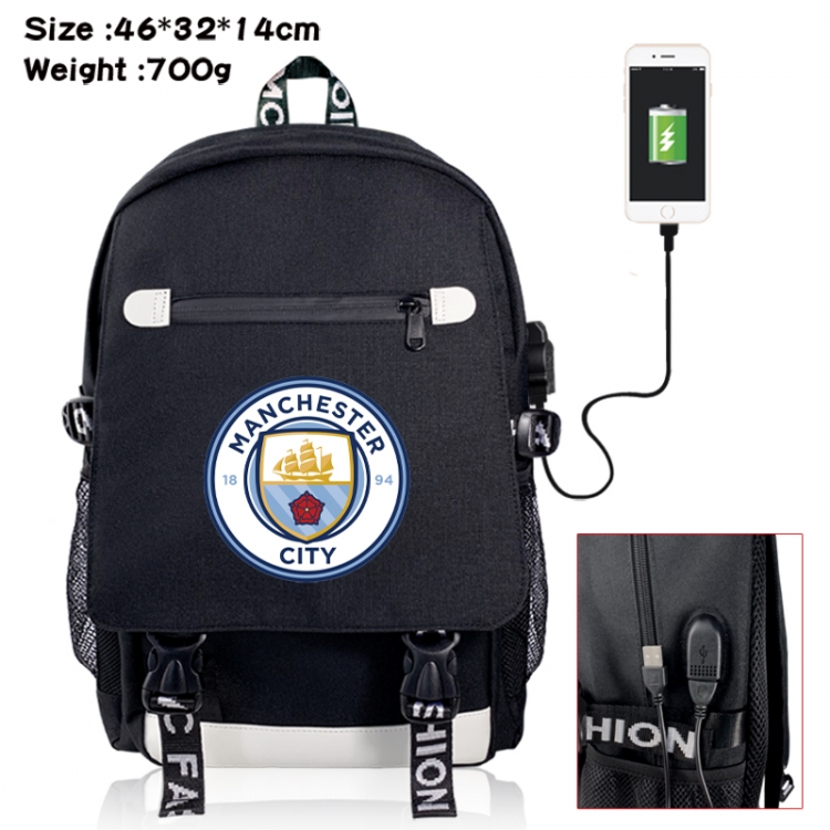 physical culture canvas USB backpack cartoon print student backpack 46X32X14CM 700g