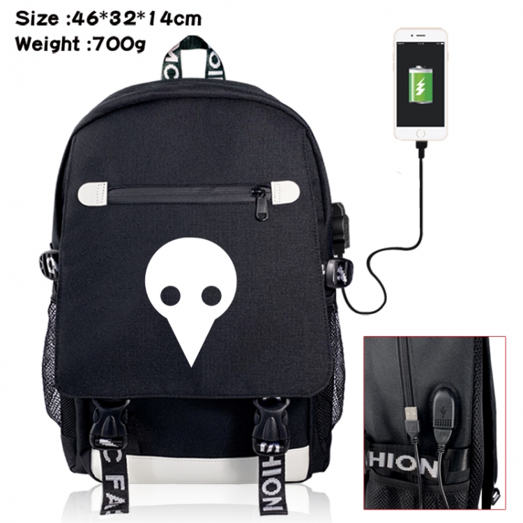 EVA canvas USB backpack cartoon print student backpack 46X32X14CM 700g