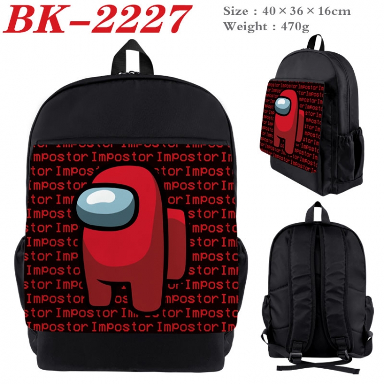 Among us New nylon canvas waterproof backpack 40X36X16CM BK-2227