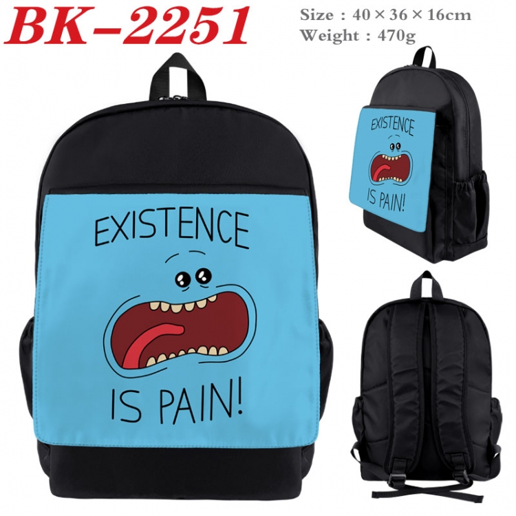 Rick and Morty New nylon canvas waterproof backpack 40X36X16CM BK-2251