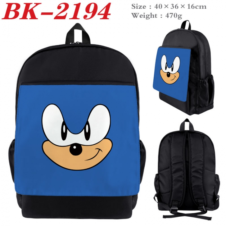 Sonic The Hedgehog New nylon canvas waterproof backpack 40X36X16CM BK-2194