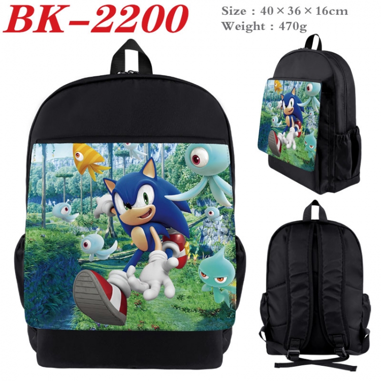 Sonic The Hedgehog New nylon canvas waterproof backpack 40X36X16CM BK-2200