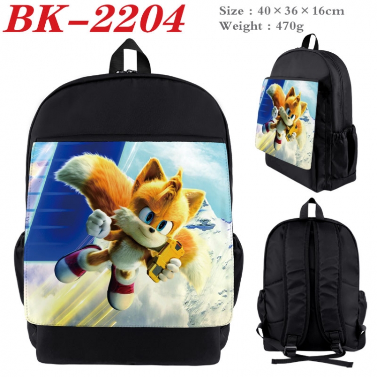 Sonic The Hedgehog New nylon canvas waterproof backpack 40X36X16CM BK-2204