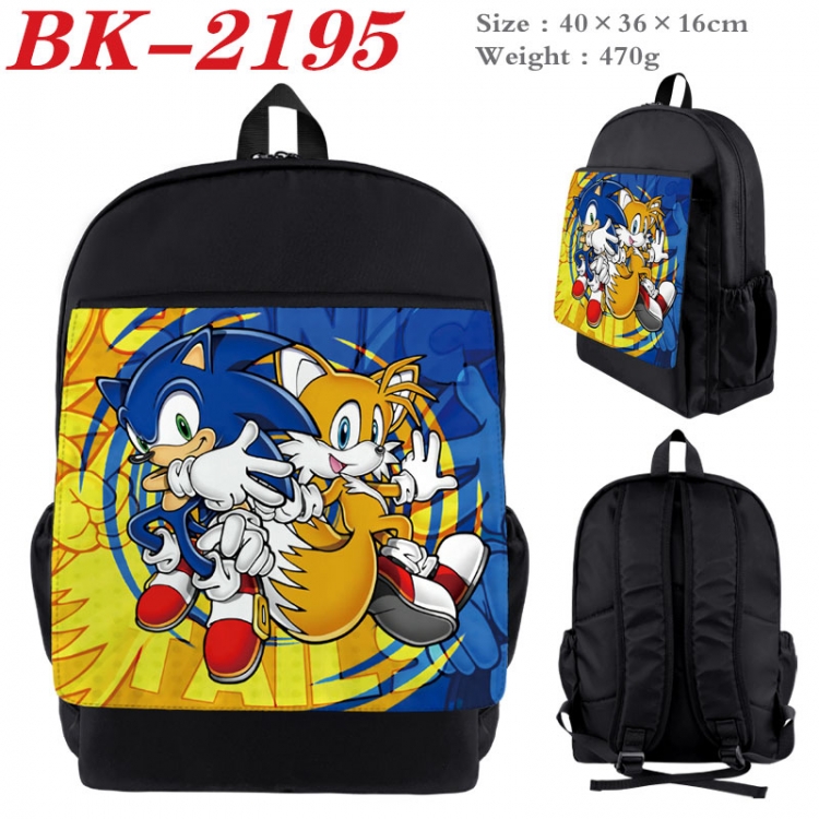 Sonic The Hedgehog New nylon canvas waterproof backpack 40X36X16CM BK-2195