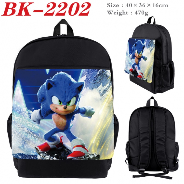 Sonic The Hedgehog New nylon canvas waterproof backpack 40X36X16CM BK-2202