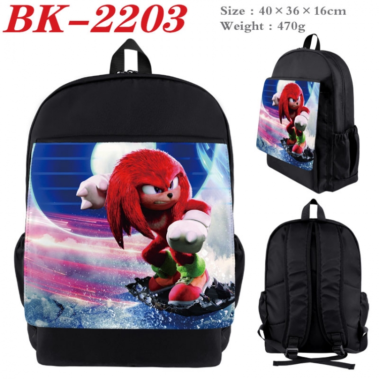 Sonic The Hedgehog New nylon canvas waterproof backpack 40X36X16CM BK-2203