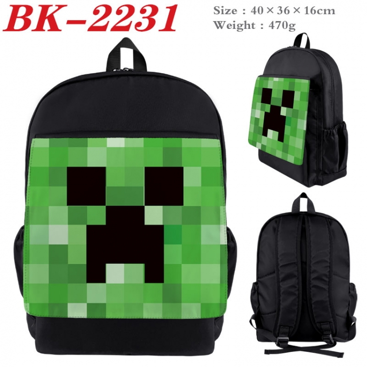 Minecraft New nylon canvas waterproof backpack 40X36X16CM BK-2231