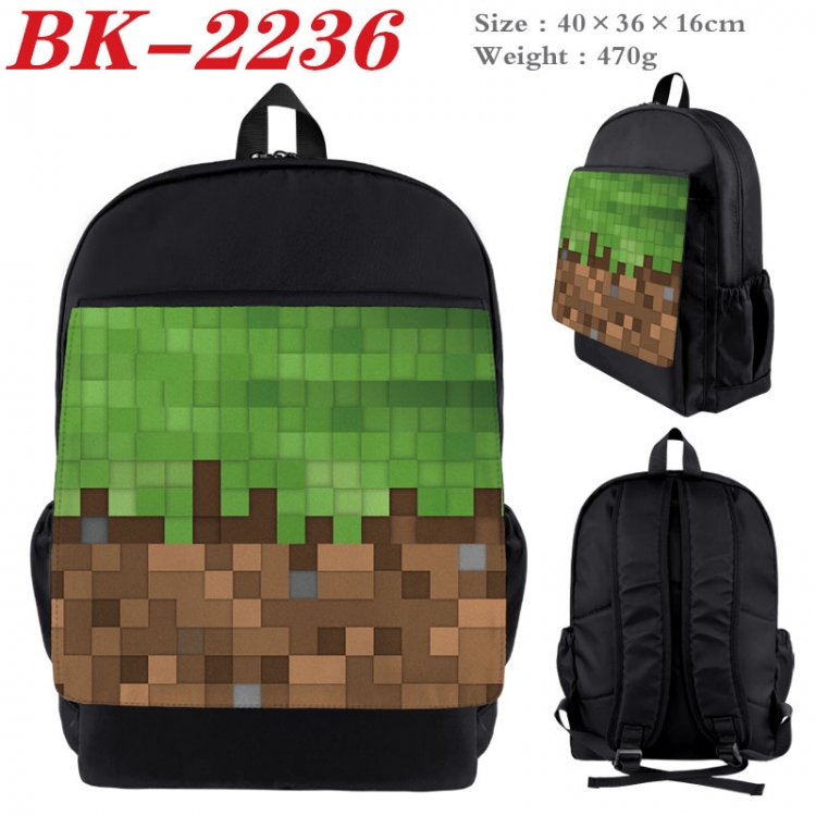 Minecraft New nylon canvas waterproof backpack 40X36X16CM  BK-2236