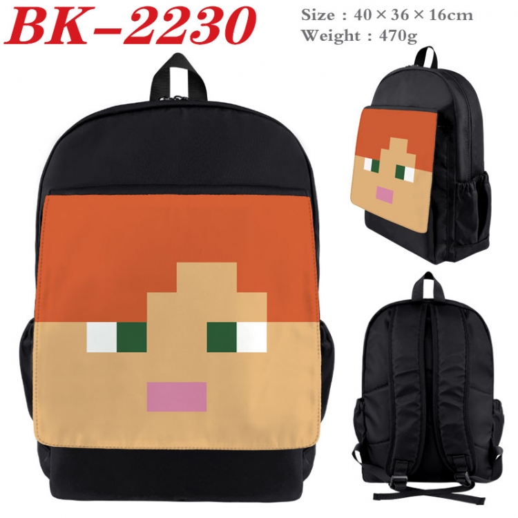 Minecraft New nylon canvas waterproof backpack 40X36X16CM  BK-2230
