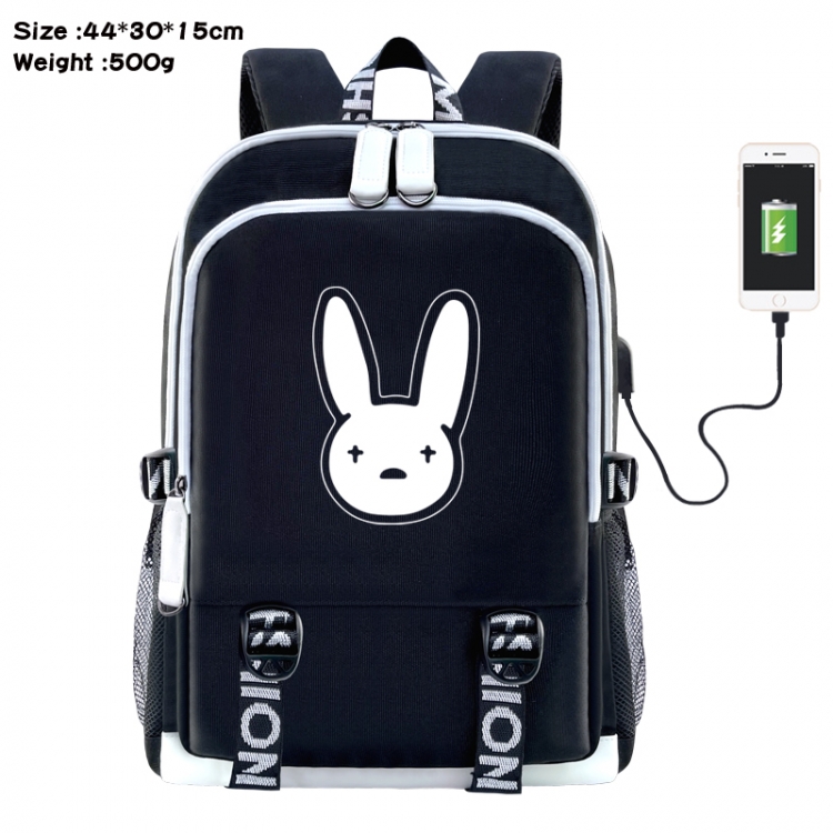 bad bunny Anime Double Zipper Data Backpack 44X30X15CM