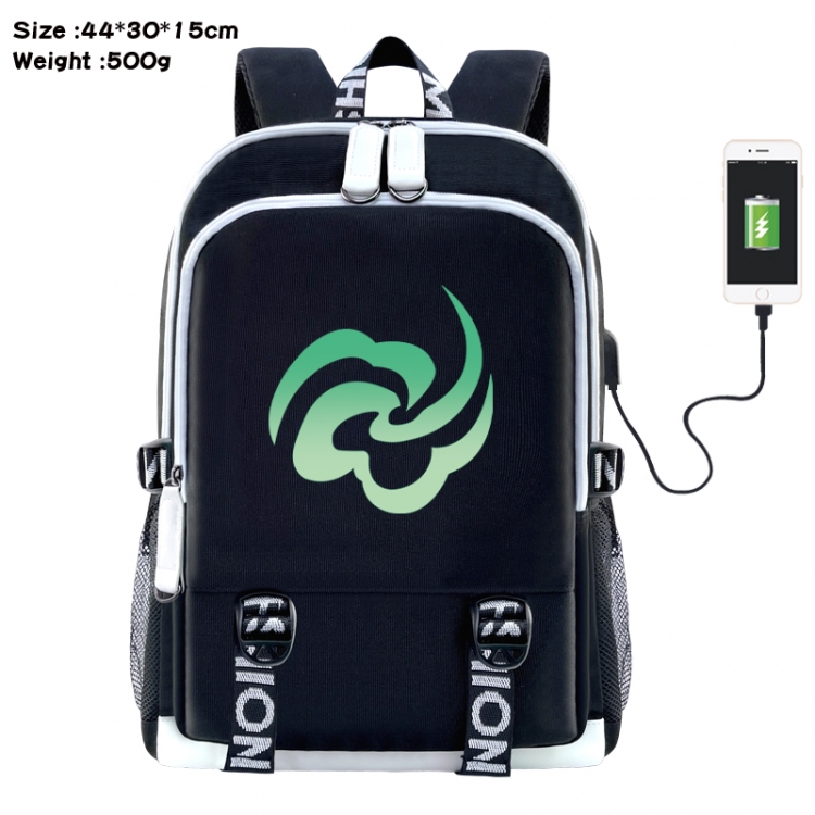 Honkai: Star Rail Anime Double Zipper Data Backpack 44X30X15CM