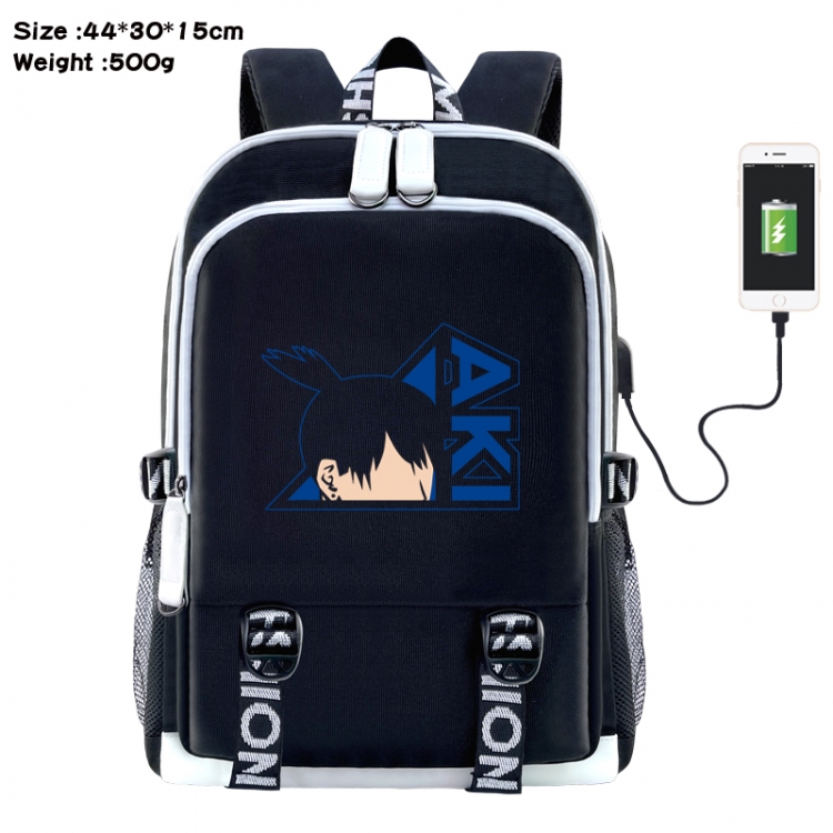 Chainsaw man Anime Double Zipper Data Backpack 44X30X15CM