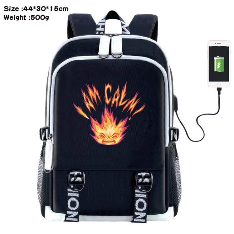 Elemental Anime Double Zipper Data Backpack 44X30X15CM