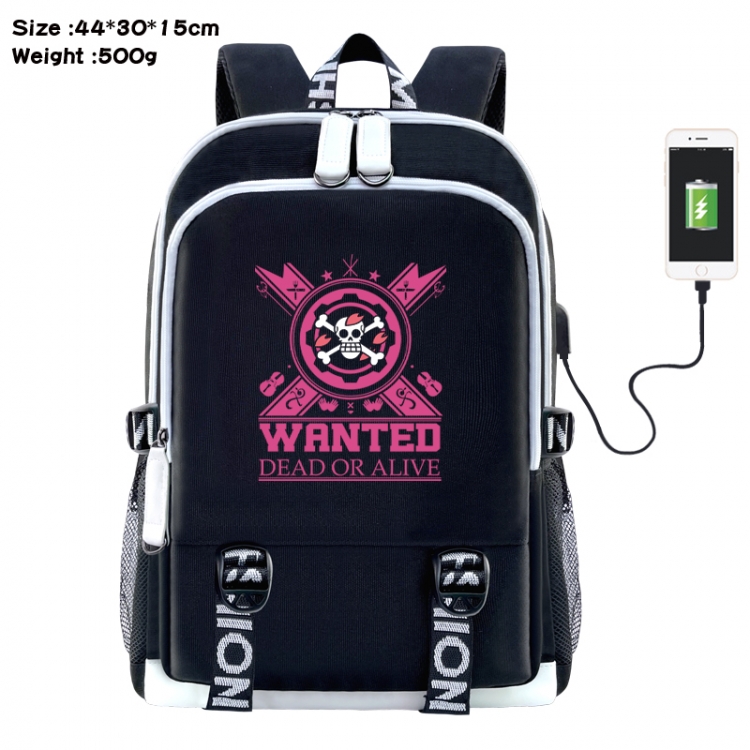 One Piece Anime Double Zipper Data Backpack 44X30X15CM