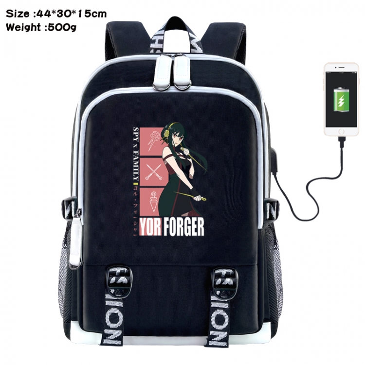 SPY×FAMILY  Anime Double Zipper Data Backpack 44X30X15CM