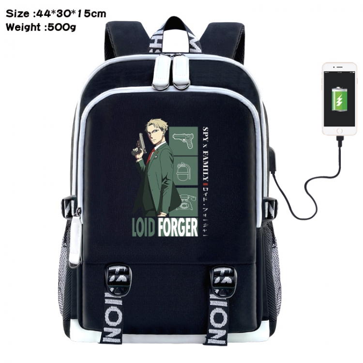 SPY×FAMILY  Anime Double Zipper Data Backpack 44X30X15CM