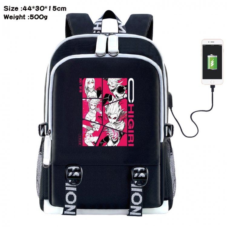 BLUE LOCK Anime Double Zipper Data Backpack 44X30X15CM