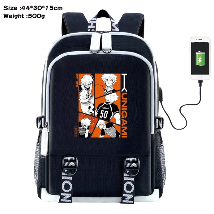 BLUE LOCK Anime Double Zipper Data Backpack 44X30X15CM