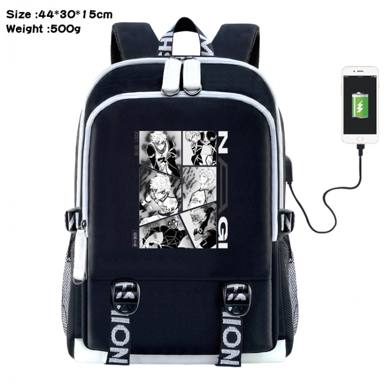 BLUE LOCK Anime Double Zipper Data Backpack 44X30X15CM