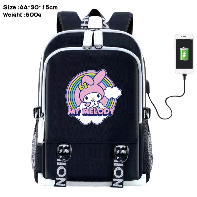 Sanrio Anime Double Zipper Data Backpack 44X30X15CM