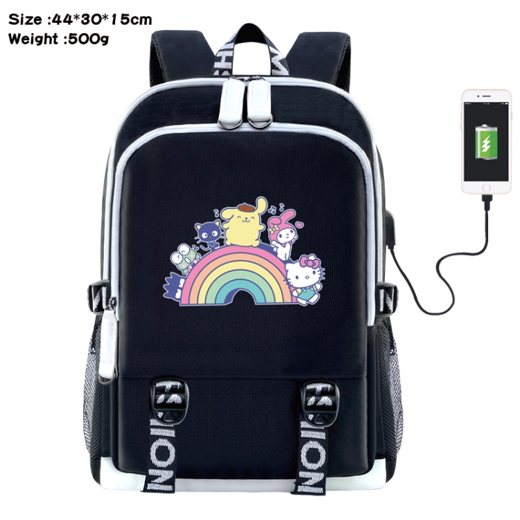 Sanrio Anime Double Zipper Data Backpack 44X30X15CM