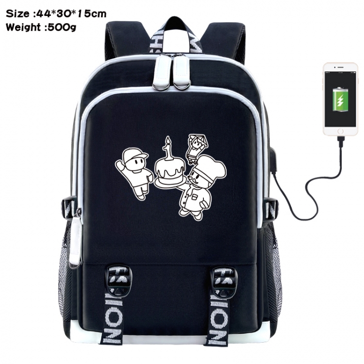 Fall Guys Anime Double Zipper Data Backpack 44X30X15CM