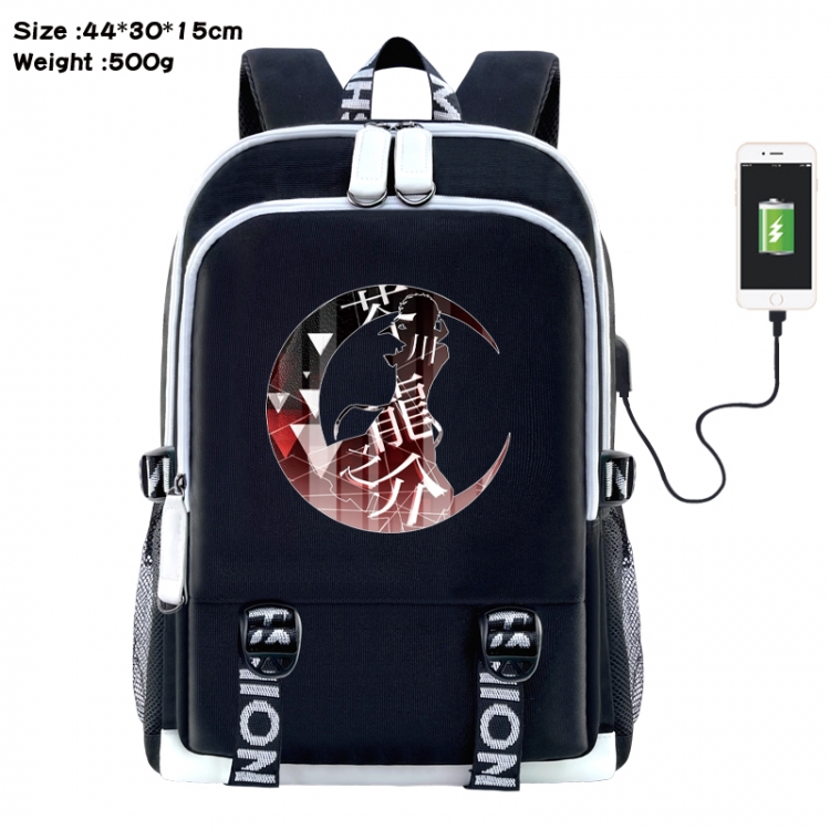 Bungo Stray Dogs Anime Double Zipper Data Backpack 44X30X15CM