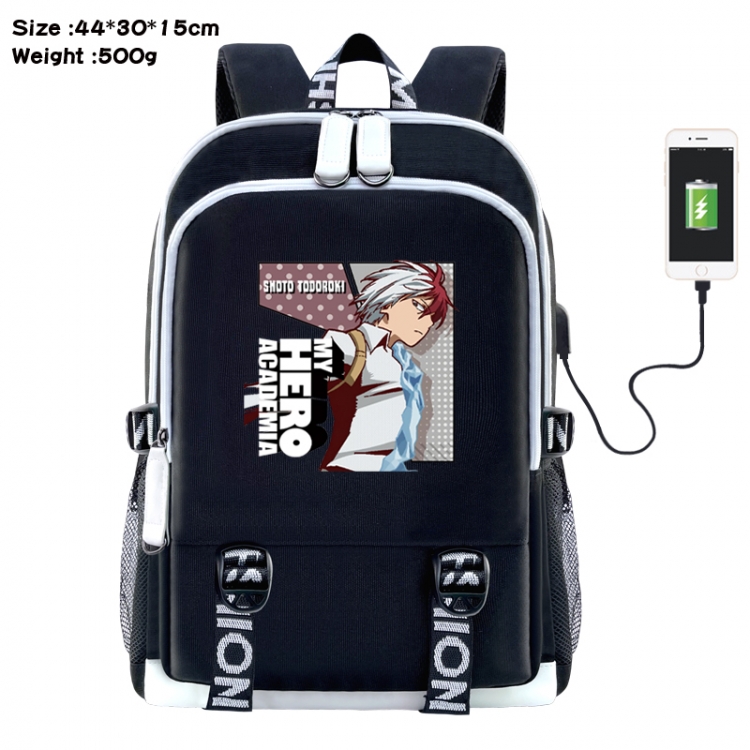 My Hero Academia Anime Double Zipper Data Backpack 44X30X15CM