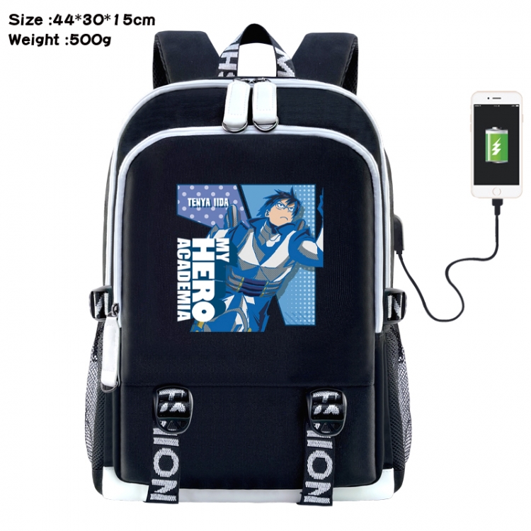 My Hero Academia Anime Double Zipper Data Backpack 44X30X15CM