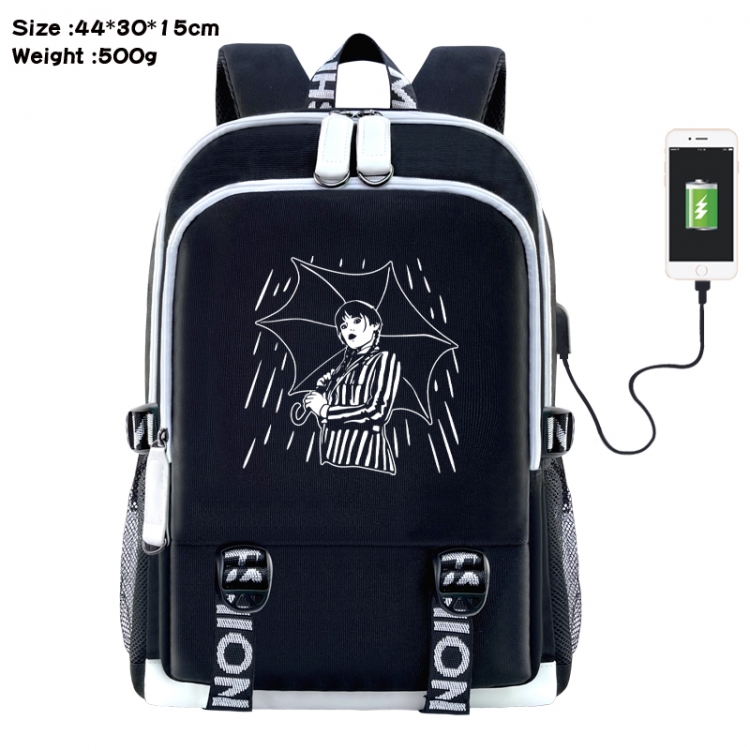 Wednesday Anime Double Zipper Data Backpack 44X30X15CM