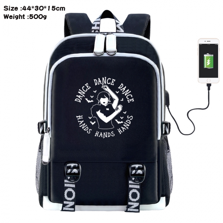 Wednesday Anime Double Zipper Data Backpack 44X30X15CM