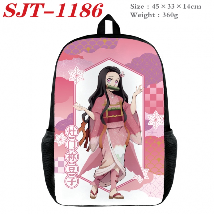 Demon Slayer Kimets Anime nylon canvas backpack student backpack 45x33x14cm  SJT-1186