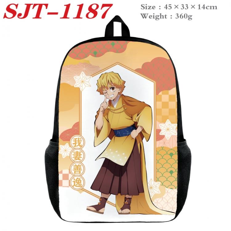 Demon Slayer Kimets Anime nylon canvas backpack student backpack 45x33x14cm SJT-1187