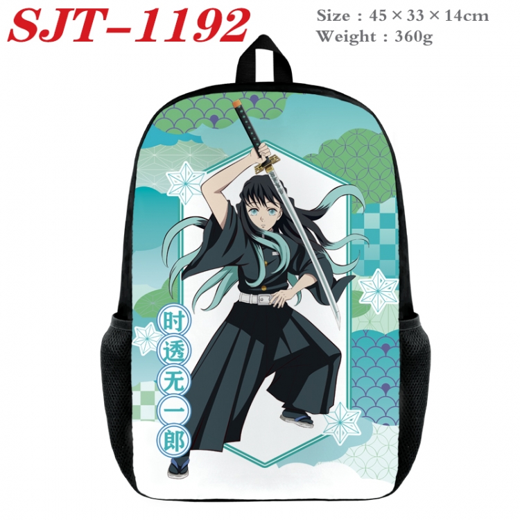 Demon Slayer Kimets Anime nylon canvas backpack student backpack 45x33x14cm SJT-1192