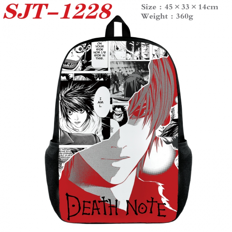 Death note Anime nylon canvas backpack student backpack 45x33x14cm  SJT-1228