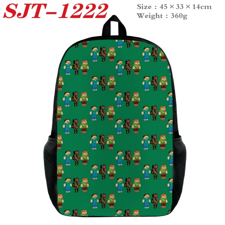 Minecraft Anime nylon canvas backpack student backpack 45x33x14cm SJT-1222