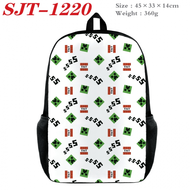 Minecraft Anime nylon canvas backpack student backpack 45x33x14cm  SJT-1220