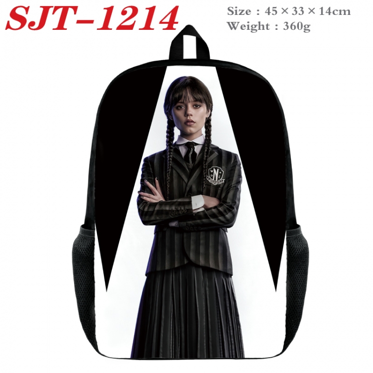 Wednesday Anime nylon canvas backpack student backpack 45x33x14cm SJT-1214