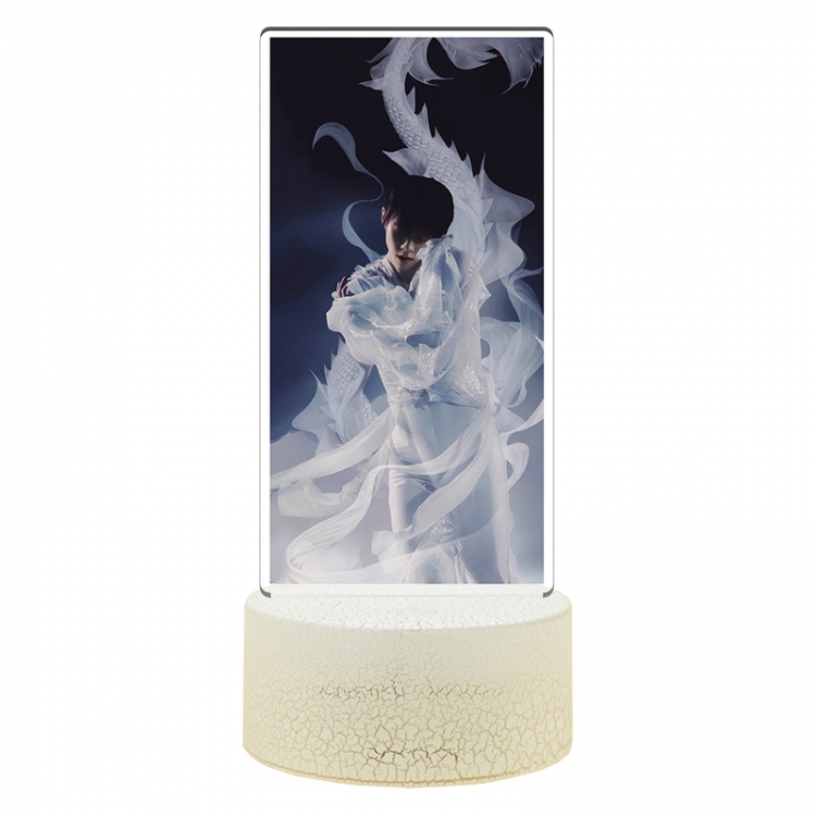 Yuzuru-Hanyu Acrylic Night Light 16 Color-changing USB Interface Box Set 19X7X4CM white base