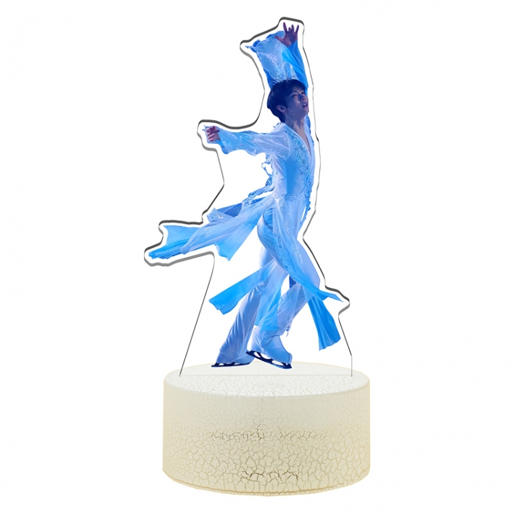 Yuzuru-Hanyu Acrylic Night Light 16 Color-changing USB Interface Box Set 19X7X4CM white base